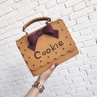 Bow Accent Cookie Print Shoulder Bag