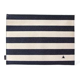 Stripe Zip-lock Pouch Navy Blue - One Size