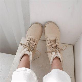 Lace-up Faux-fur Ankle Boots