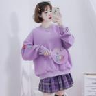Print Sweatshirt Purple - One Size