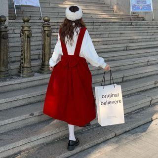 Shirt / Midi A-line Pinafore Dress