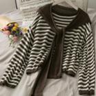 Set: Striped Knit Top + Shawl