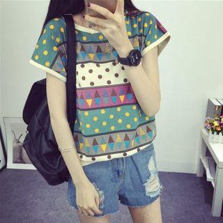 Pattern Print Short Sleeve T-shirt