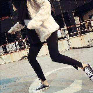 Slit-hem Cropped Leggings