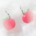 925 Sterling Silver Peach Dangle Earrings Peach - One Size