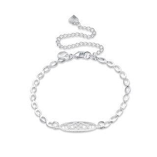 Simple And Fashion Geometric Hollow Texture Anklet Silver - One Size