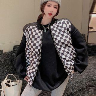 Check Padded Vest Black & White - One Size