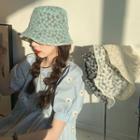 Daisy-embroidered Sheer Bucket Hat
