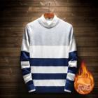 Fleece-lined Colour Block Long-sleeve Top