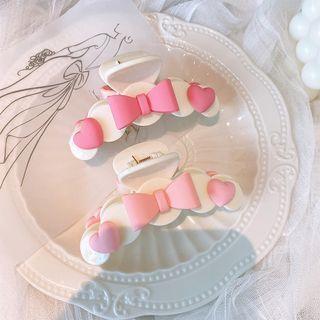 Bow Heart Hair Clamp