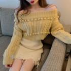 Plain Sweater / Strappy Sheath Dress