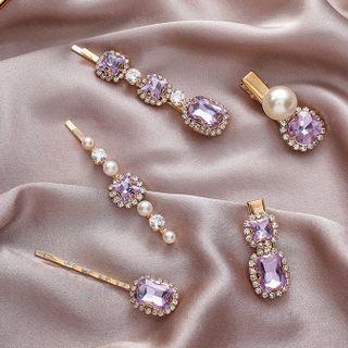 Rhinestone / Faux Pearl Alloy Hair Clip (various Designs)