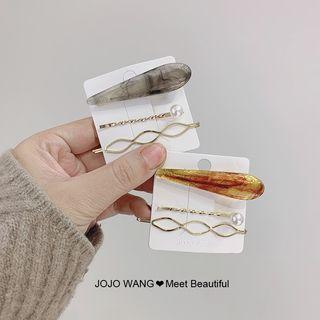 Set: Resin / Faux Pearl Hair Pin (assorted Designs)