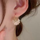 Rhinestone Floral Earring 1 Pair - Gold - One Size