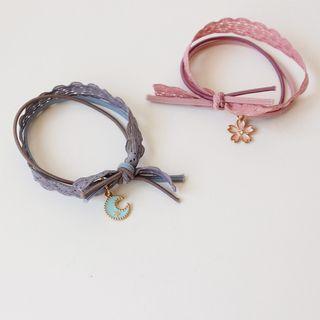 Moon / Flower Lace Bow Hair Tie