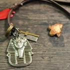 Genuine Leather King Tut Necklace Silver - One Size