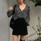 Leopard Print Shirt Black - One Size