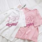 Short-sleeve Angel Printed T-shirt