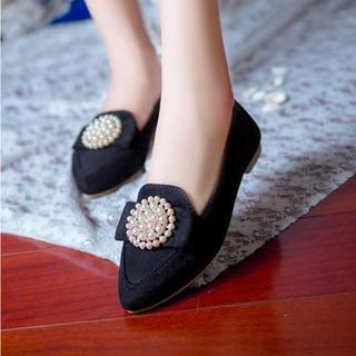 Pointy-toe Beaded Flats