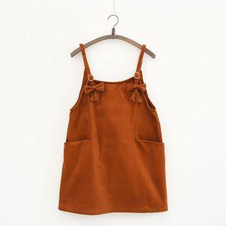 Braided Strap Corduroy Pinafore Dress