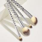 Set Of 4: Makeup Brush 4 Pcs - Silver - One Size