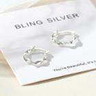 Irregular 925 Sterling Silver Hoop Earring 1 Pair - As Shown In Figure - One Size