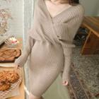 Plain Sweater Dress Almond - One Size