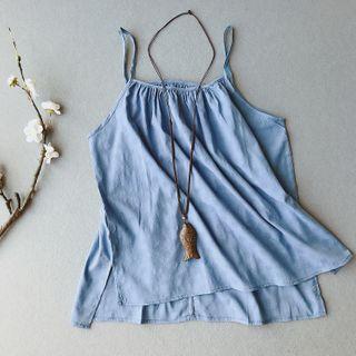 Spaghetti Strap Linen Blend Top