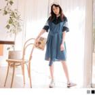 Half-zip Color Block Hooded Dress