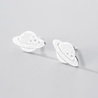 925 Sterling Silver Planet Stud Earring 1 Pair - S925 Silver - Silver - One Size
