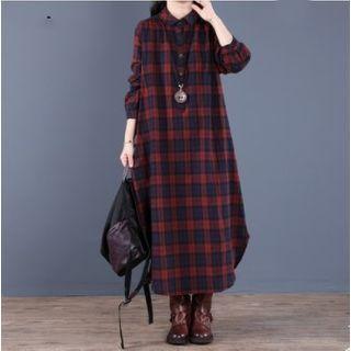 Plaid Maxi Shirtdress