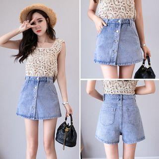 Button Front A-line Skorts