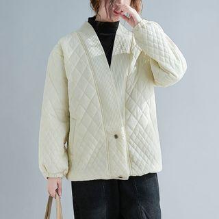 V-neck Loose-fit Padded Coat