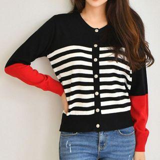 Color-block Stripe Cardigan