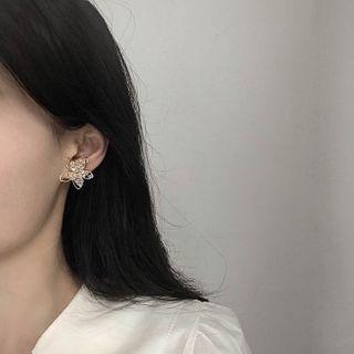Faux Crystal Star Earring 1 Pair - Faux Crystal Star Earring - One Size
