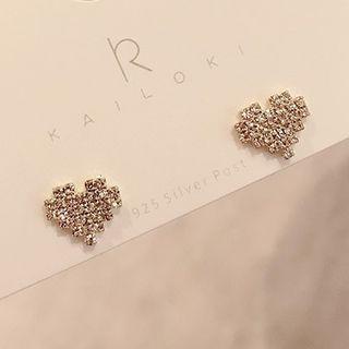 Rhinestone Crown Dangle Earring 1 Pair - Silver Pin - As Shown In Figure - One Size