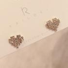 Rhinestone Crown Dangle Earring 1 Pair - Silver Pin - As Shown In Figure - One Size