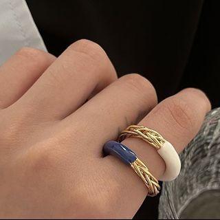 Glaze Layered Alloy Open Ring
