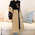 Two-tone Single-breasted Midi Trench Coat