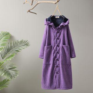Frog Button Hooded Fleece Jacket