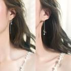 925 Sterling Silver Bow Dangle Earring 1 Pairs - Silver - One Size
