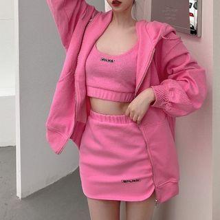 Zip Up Hoodie / Tank Top / Mini Pencil Skirt / Set