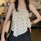 Printed Camisole Top Black Polka Dot - White - One Size