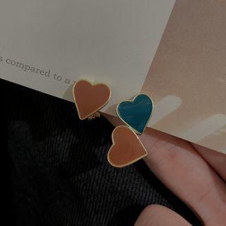 Heart Ear Stud / Sterling Silver Ear Stud / Clip-on Earring