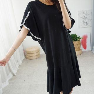 Lace-trim Ruffle-detail Dress