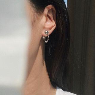 Chained Alloy Bead Through & Through Earring