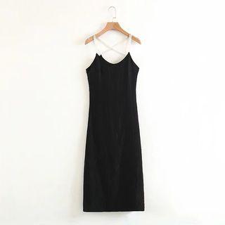 Faux Pearl Strappy Maxi Dress