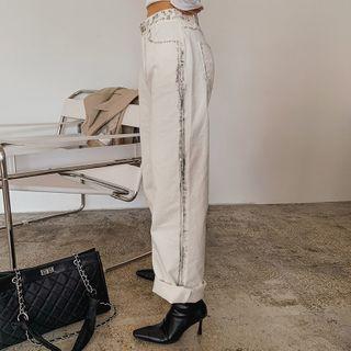 Painted Wide-leg Pants