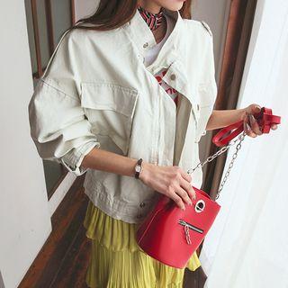 Flap-pocket Cotton Zip Jacket