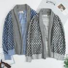 Diamond Patterned Open-front Cardigan